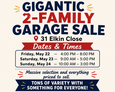 GIGANTIC 2-FAMILY GARAGE SALE, View more
