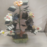Real Jade Agate Rose Quartz Carnelian Bonsai Tree 12 inch Fleurs