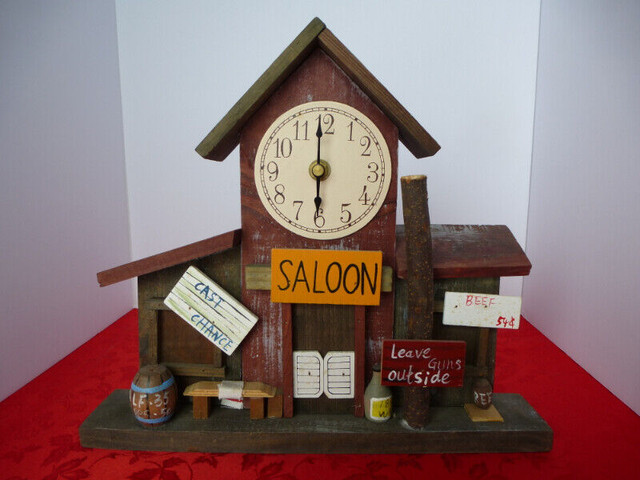FOLK ART "OLD WEST SALOON" CLOCK in Arts & Collectibles in Kingston