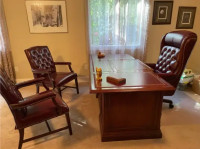 Executive Desk and 3 Chairs