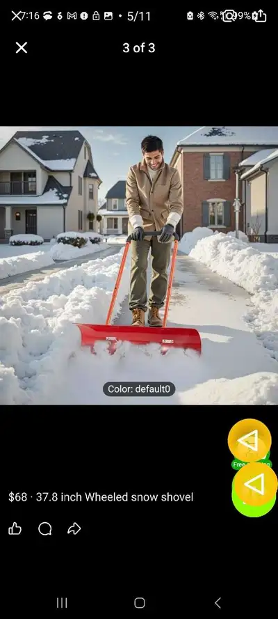 37.8 inch Wheeled snow shovel, View more