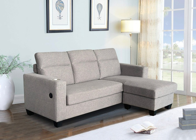 Brand New Reversible Sectional Sofa With USB Charging Port Sale in Couches & Futons in Muskoka