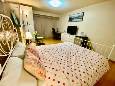 Private large room on ground floor with separate entrance Share washroom with only one person. Equip...