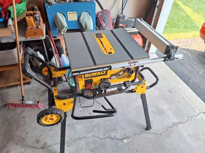 DEWALT 10" PORTABLE TABLE SAW WITH ROLLING STAND, View more