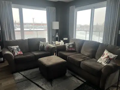 Magnifique ensemble de salon + table basse en verre, View more