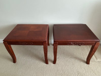 Solid Dark Wood End Tables
