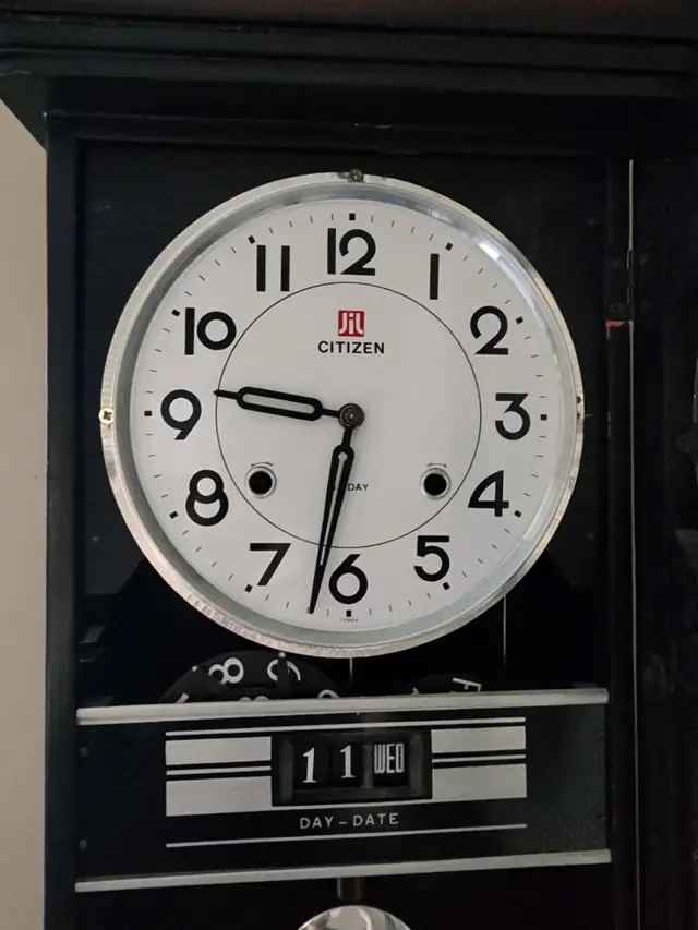 CITIZEN pendulum mechanical wall clock with a calendarXX centur in Home Décor & Accents in Barrie - Image 3