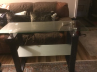 Tempered Glass Counsel table with glass shelf