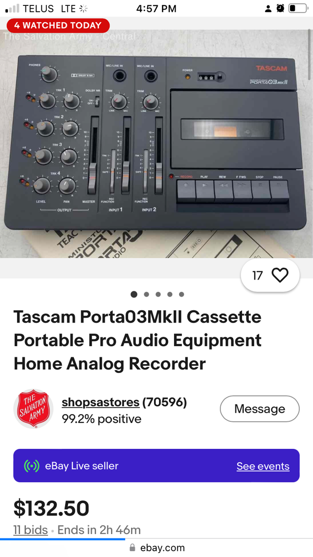 Tascam mini studio Porta 03 Cassette recorder537544224335482886
