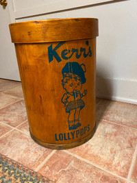 Vintage Kerrs wood Lollypop barrel