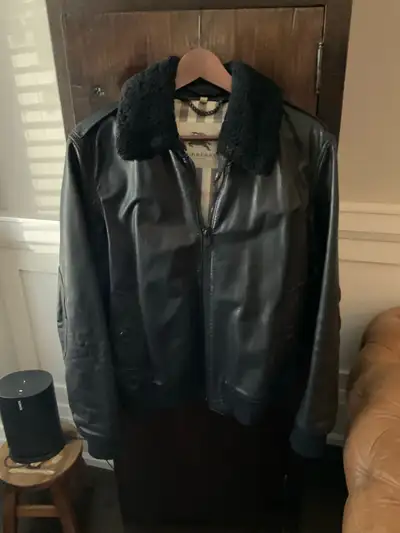 BURBERRY MENS  LEATHER JACKET FROM BURBERRY  LONDON  size m, View more