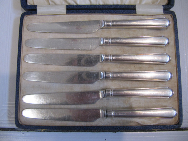 John Sherwood & Sons 6pc Sterling Silver Knife Box Set Cir 1900s in Arts & Collectibles in Mississauga / Peel Region - Image 4