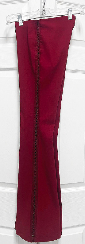 Burgundy Flare Pant with Sexy Side Seam Detail, size S in Women's - Bottoms in Delta/Surrey/Langley - Image 3