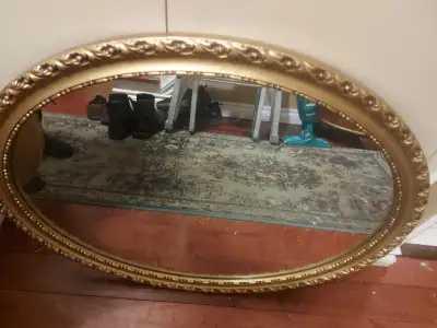 VINTAGE WOODEN MIRRORS. VICTORIAN GILT OVAL MIRRORS. SOLID WOOD, View more