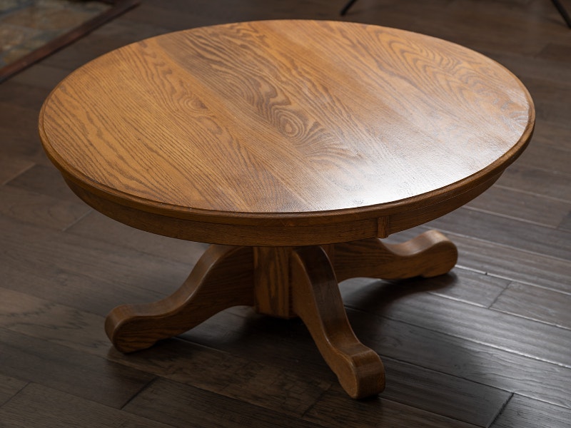 Oak solid wood round coffee table light yellow wooden tables Coffee