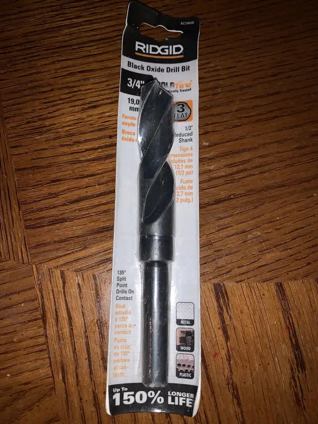 Ridgid 3/4 Black Oxide Drill Bit. New in Pack Sealed in Power Tools in Oshawa / Durham Region - Image 2