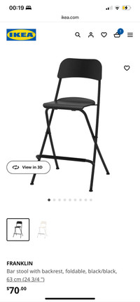 2 Ikea stools, black - used/ good condition 