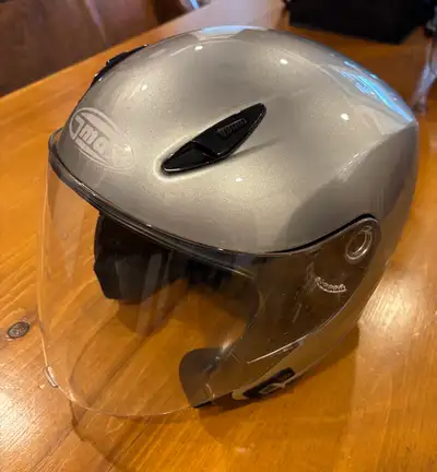 2 -GMAX MOTORCYCLE HELMETS MEN'S LARGE OPEN FACE - FULL VISOR WOMEN'S MEDIUM OPEN FACE - FULL VISOR...