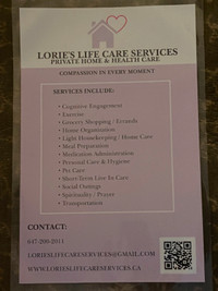 LORIE'S LIFE CARE SERVICES