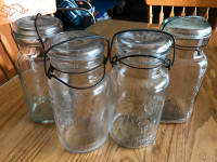 Vintage Perfect Seal Wide Mouth Canning Jars with Lids 1 QT
