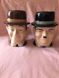 Laurel and Hardy collectible beer mugs $20