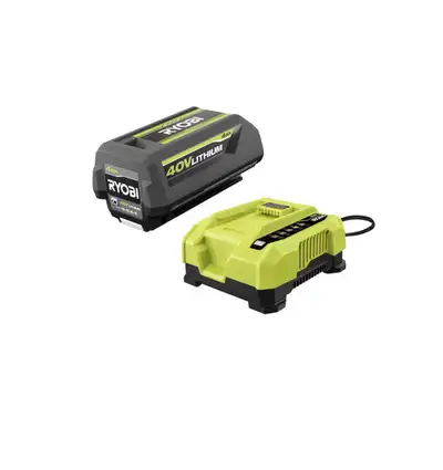 RYOBI 40V Lithium-Ion 4.0 Ah Battery and Rapid Charger KitModel , View more