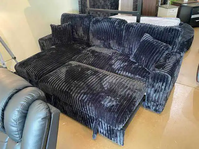 Brand New Black Corduroy Sofa Bed ️  in Couches & Futons in Kingston - Image 2