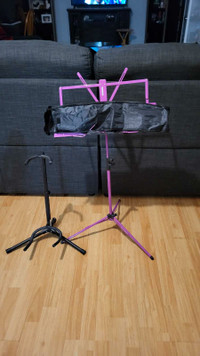 Guitar stand need a bolt on bottom, music stand brand new