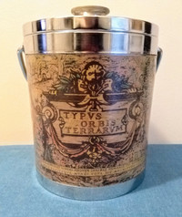 Vintage Ice Bucket with Old World Map