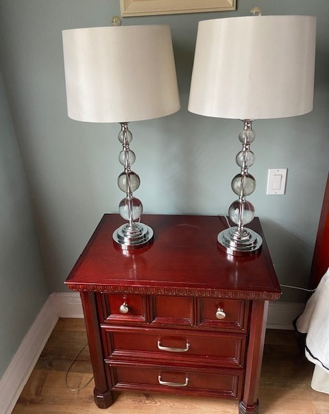 Two matching glass lamps in Indoor Lighting & Fans in Oakville / Halton Region