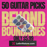 50 guitar picks w/case