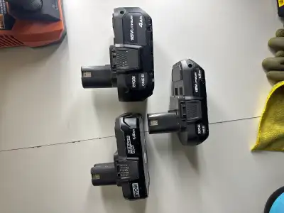 3pc RYOBI 18V Battery Lot, View more