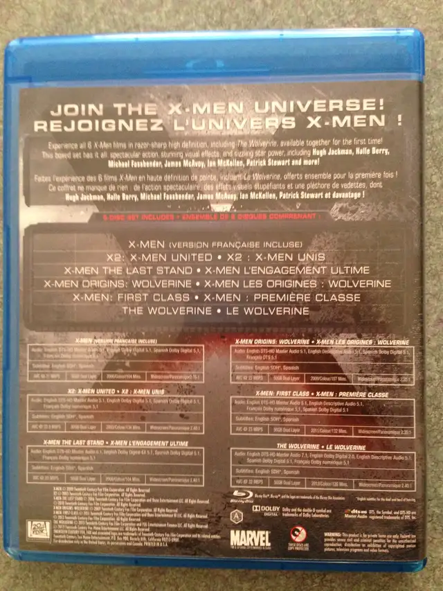 X-Men and the Wolverine Collection 6 blu-ray set mint63347537366529121