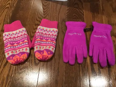 Columbia & Gap Girls winter gloves 4-5 and 6-7 years both $15 , View more