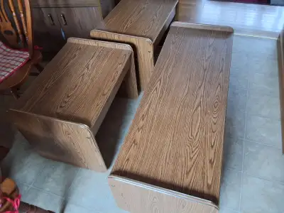 Coffee table and two end tables, View more