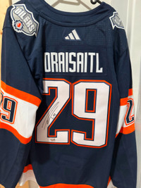 Reverse Retro Oilers Signed Leon Draisaitl Jersey