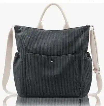 Prite Corduroy Tote Bag for Women Large Capacity Crossbody Tote, View more