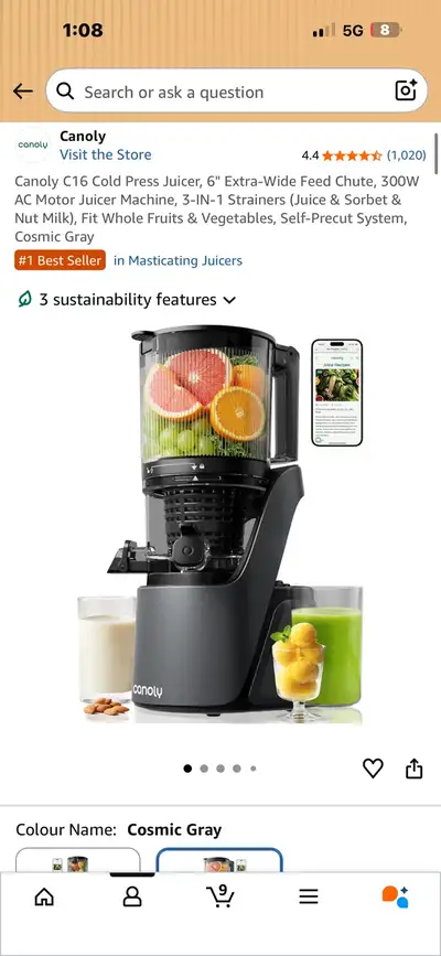 Brand new sealed Canoly Cold Press Juicer, View more