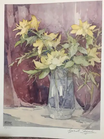 Garnet Hazard flowers in vase, View more