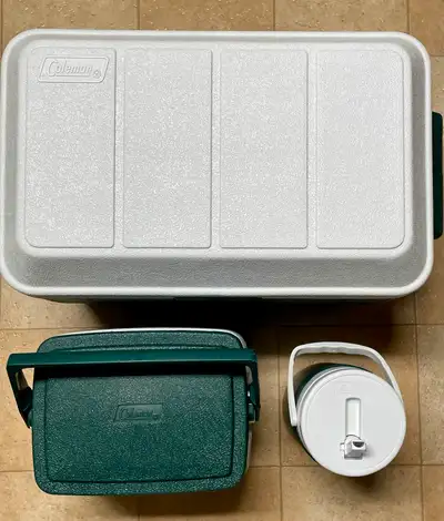 Coleman 3 pc Cooler SET $100 obo. Used, like NEW! Willing to sell separately. Coleman quality built...