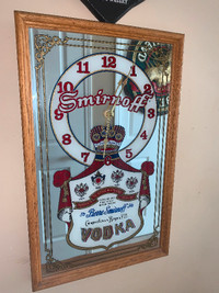 Vintage Smirnoff Vodka bar clock excellent condition