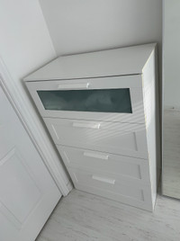 White 4-drawer chest dresser IKEA BRIMNES