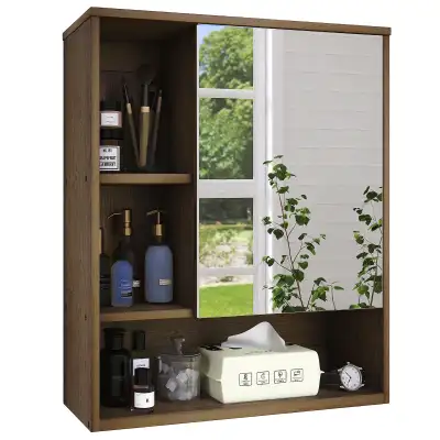 New SMIBUY Bathroom Cabinet Wall Mounted with Mirror, View more