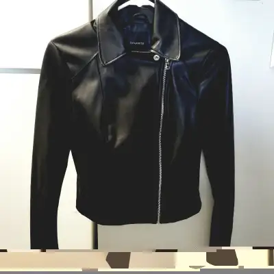 Faux leather jacket women, Moto biker / Moto blazer vegan, View more