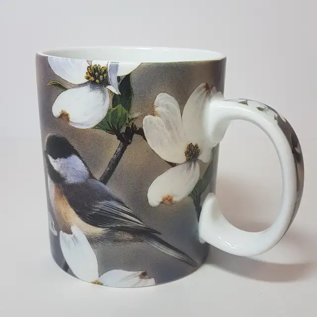 "Springtime Chickadees" by Russell Cobane Reflective Art Mug in Kitchen & Dining Wares in St. Albert - Image 3