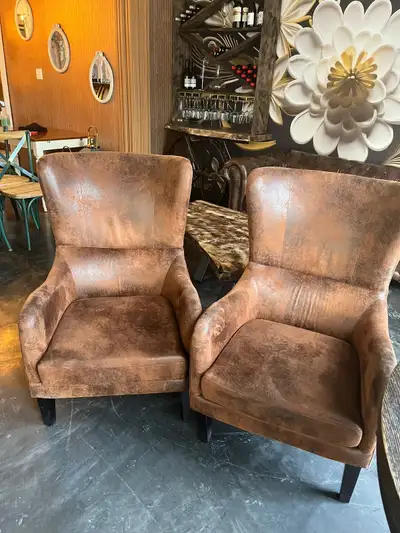 Two soft chairs brown, View more