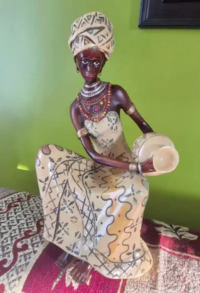 statue budha n African lady, View more