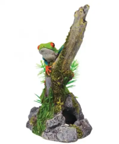 1 Beautiful frog ornament. Brand New! Life-like tree-frog on wood-branch. This is the last ornament...