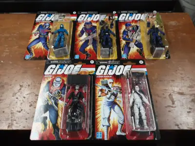 Lot of 5 GI Joe Retro Collection Figures (Walmart Exclusives) - Cobra Commander - Destro - Storm Sha...
