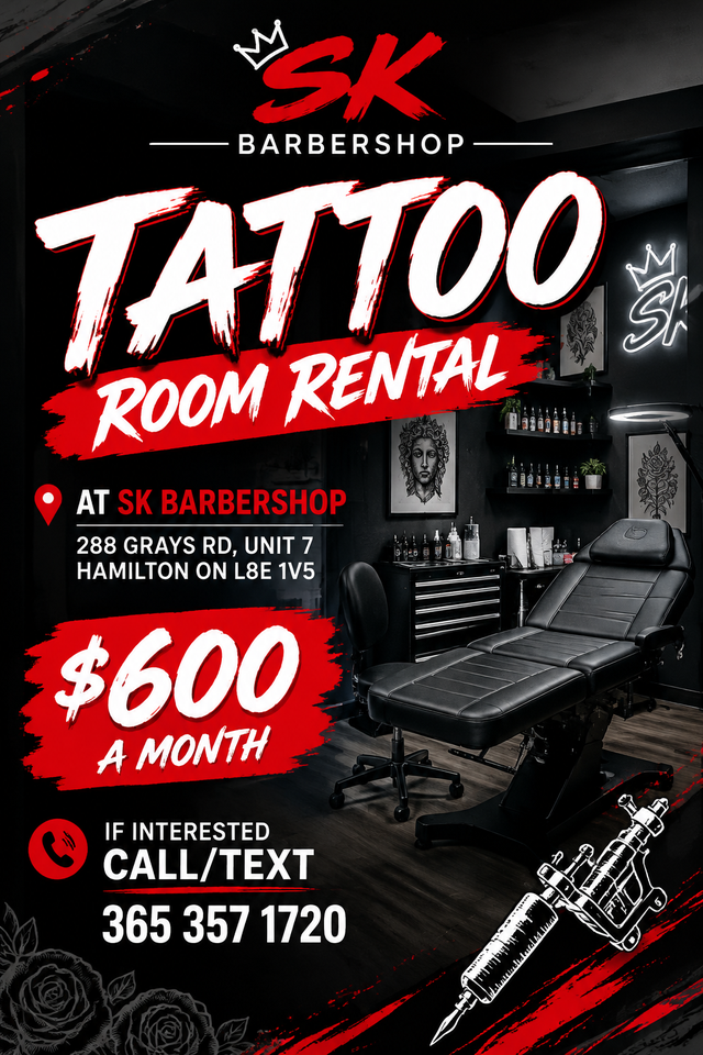Tattoos Room Rental At SK Barbershop